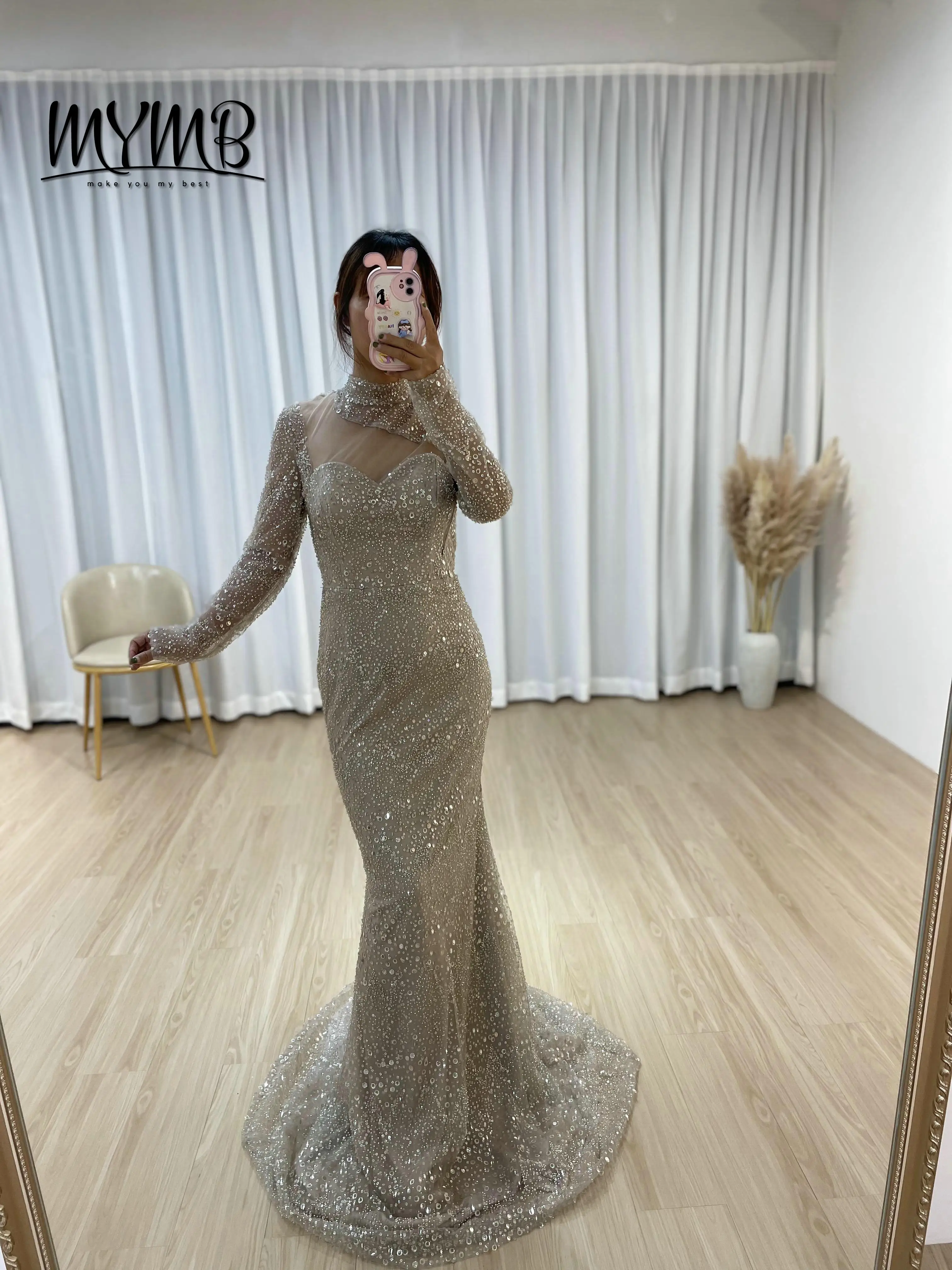 

MYMB Modern Fashion Lady Prom Party Dress Sexy Long Sleeve Full Sequin Sweetheart Mermaid Fitted Evening Tulle Plus Size MY30008