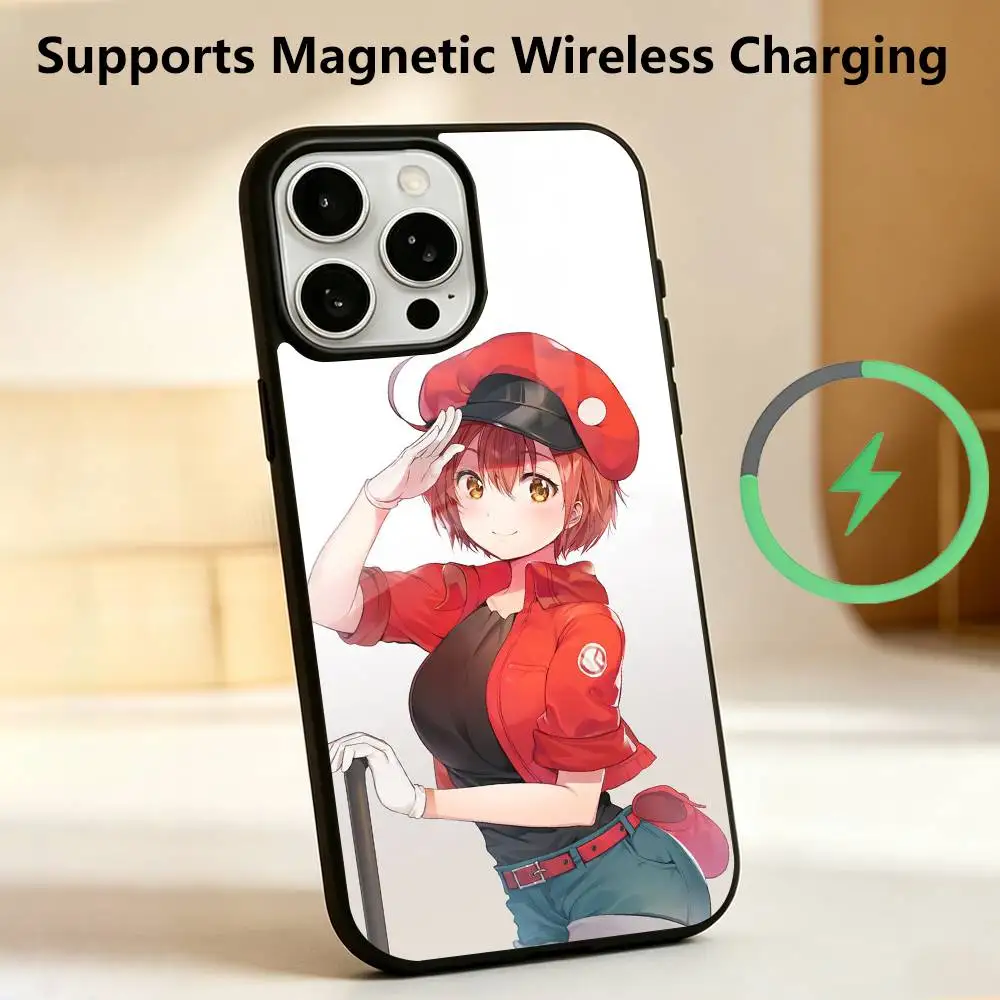 Manga C-Cells at Work  Phone Case For iPhone17,16,15,14,13,12,11 Plus,Pro Supports Magnetic Wireless Charging