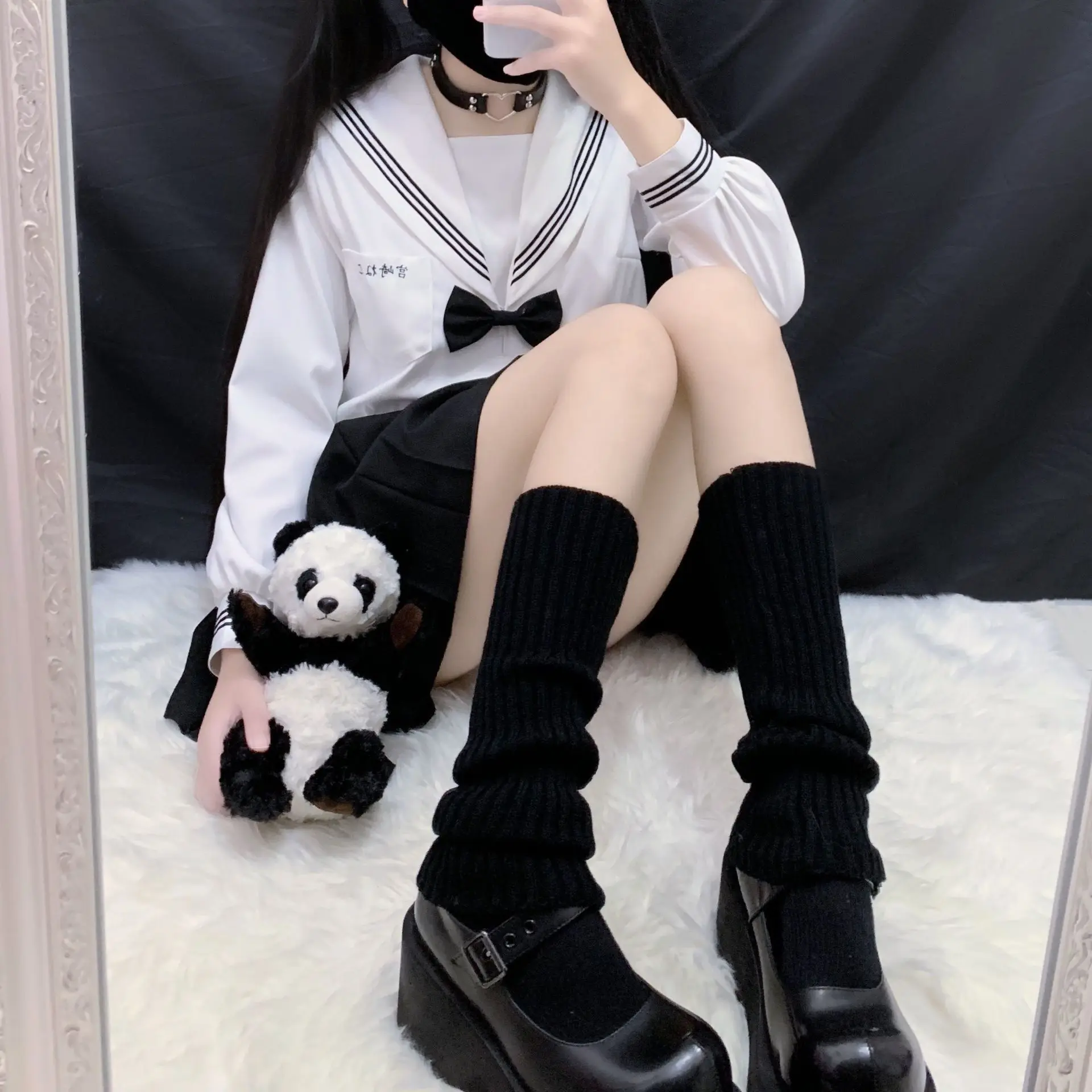 Jambières japonaises de style coréen, jambières JK, chaussettes Y2K, couvre-pieds longs, uniforme Lolita