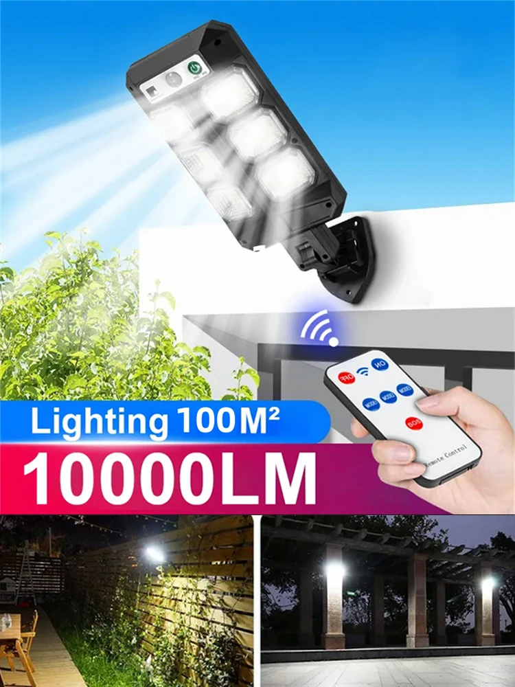 Solar-Straßenlaternen für den Außenbereich, wasserdicht, Sicherheits-Bewegungsmelder, LED-Lampe mit 3-Beleuchtungsmodi, Solarleuchten für Gartenweg-Dekoration