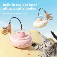 Palo UFO con campana y plumas para gatos