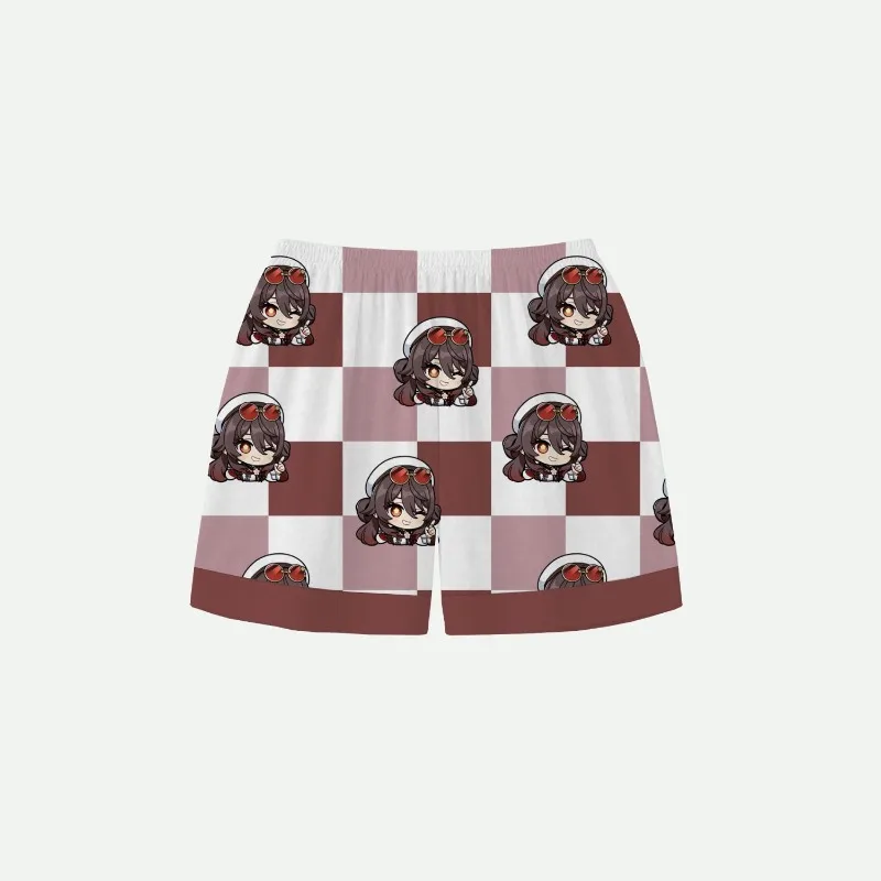 Game Anime GS Impact Cos Hutao Klee Unisex Summer Students Comfortable Cartoon Short-sleeved Shirts Shorts Pajama Suit Clothing