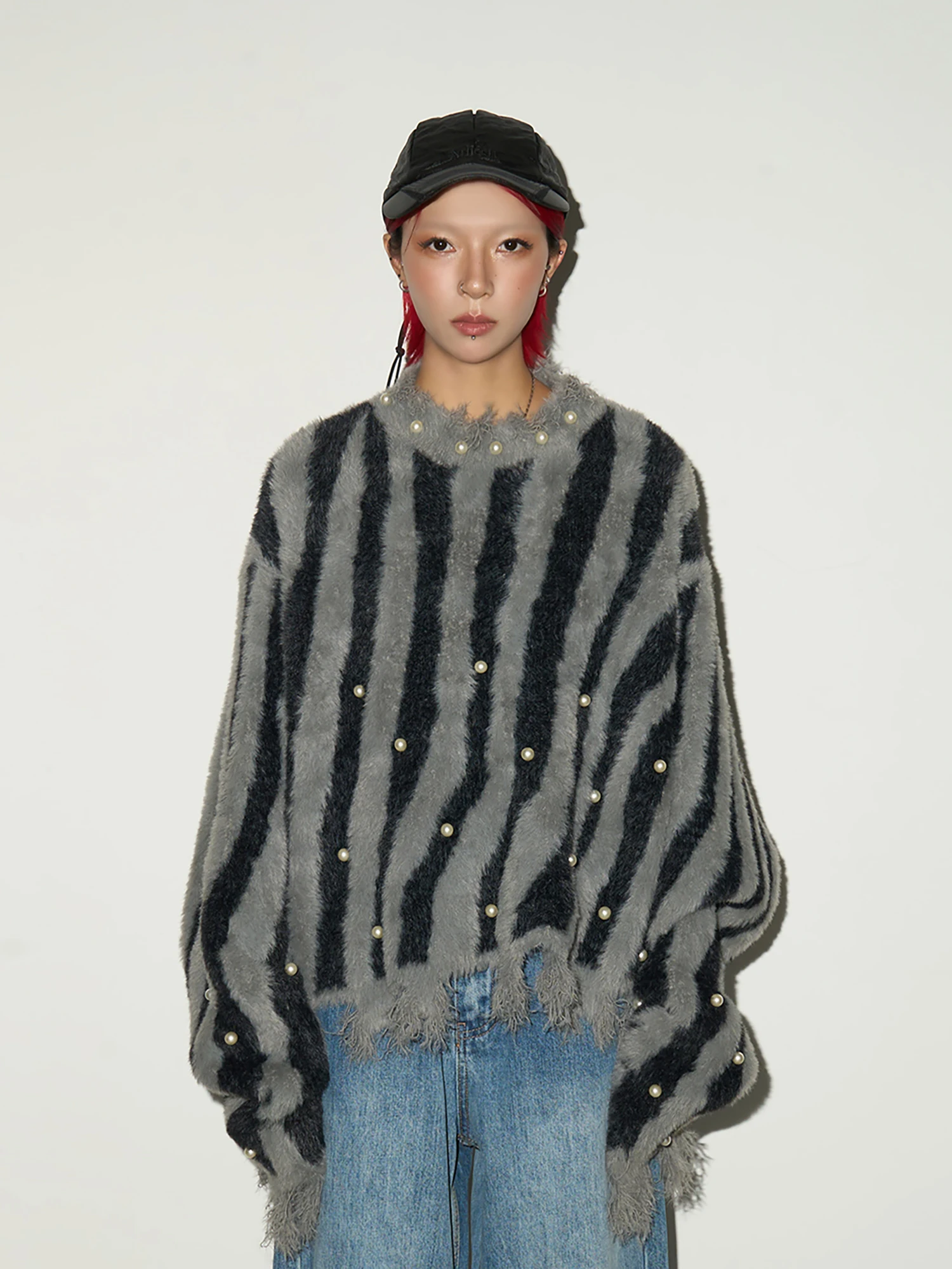 

MICHINNYON Color Blo вязаный ор Све круглый свободный свитер с бахромой женский винтажный зимний свитер