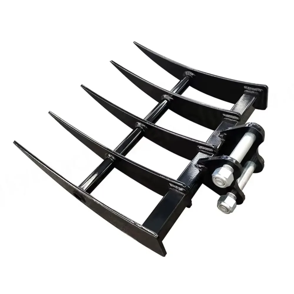 Multi-tooth soil loosening and weeding rake for excavators