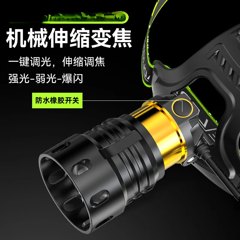 

Outdoor induction headlight, strong bald head, wearable long endurance headlight, fishing specific LED night fishing headlight