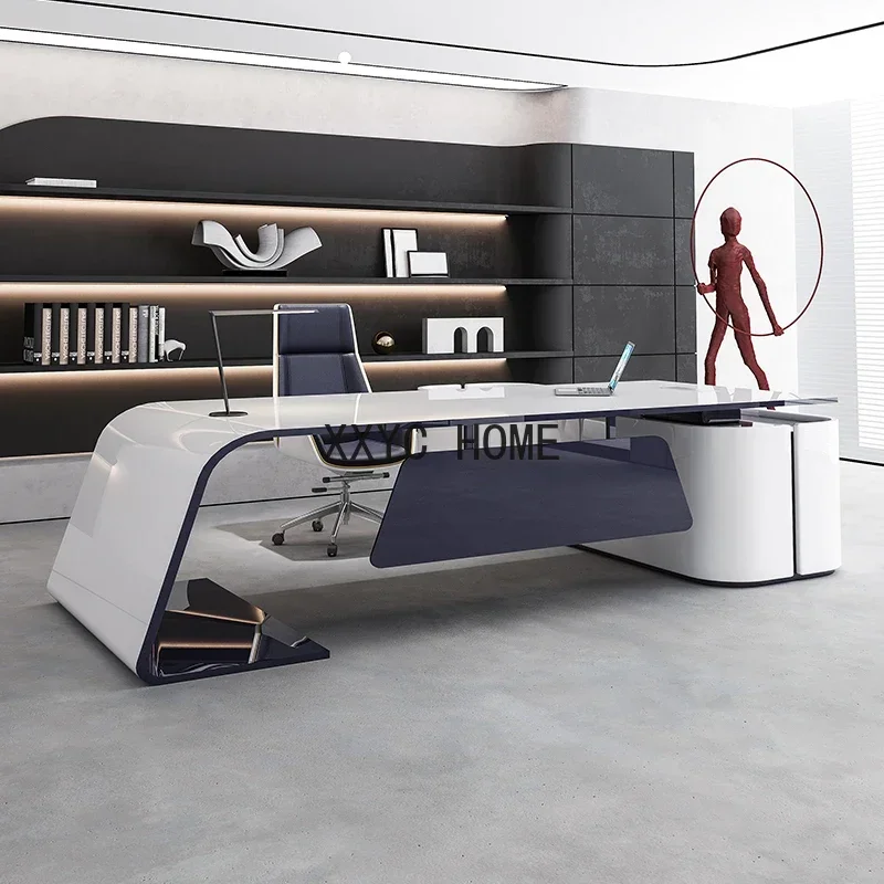 Paint President Desk Simple Modern White Executive Desk Creative Personality Boss Desk