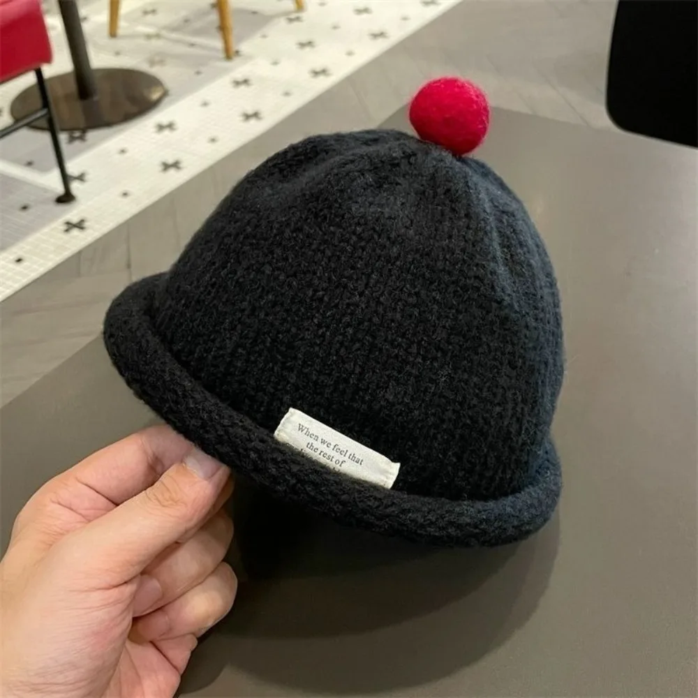

High Quality Knitted Autumn Winter Children's Cap Warm Soft Brimless Hat Beanie for 1-5Y Kids