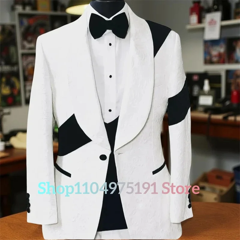 New fashion 3-piece Men's Suit ( Jacket+Vest+Pants ) Embroidered wedding tailcoat Celebrity Gowns  Evening Dress Graceful 2025