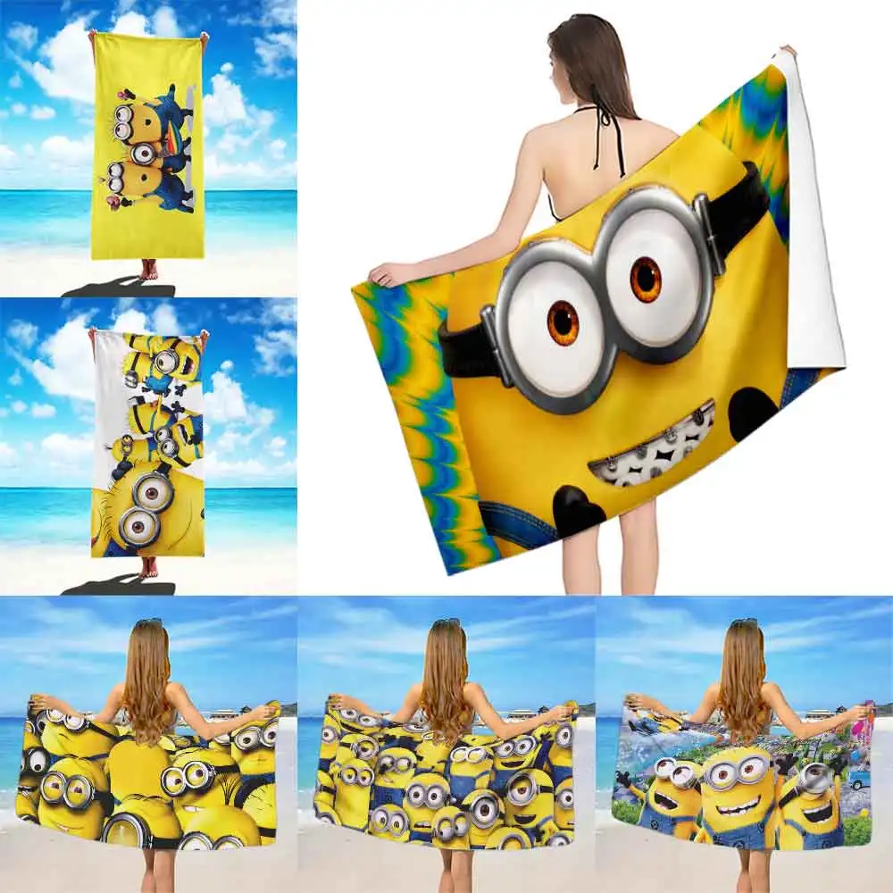 Cartoon M-Minions Beach Towel Microfiber Sand Free Quick Dry Soft Sandproof Pool Towels Gift for Women Travel Gym Shower Camping