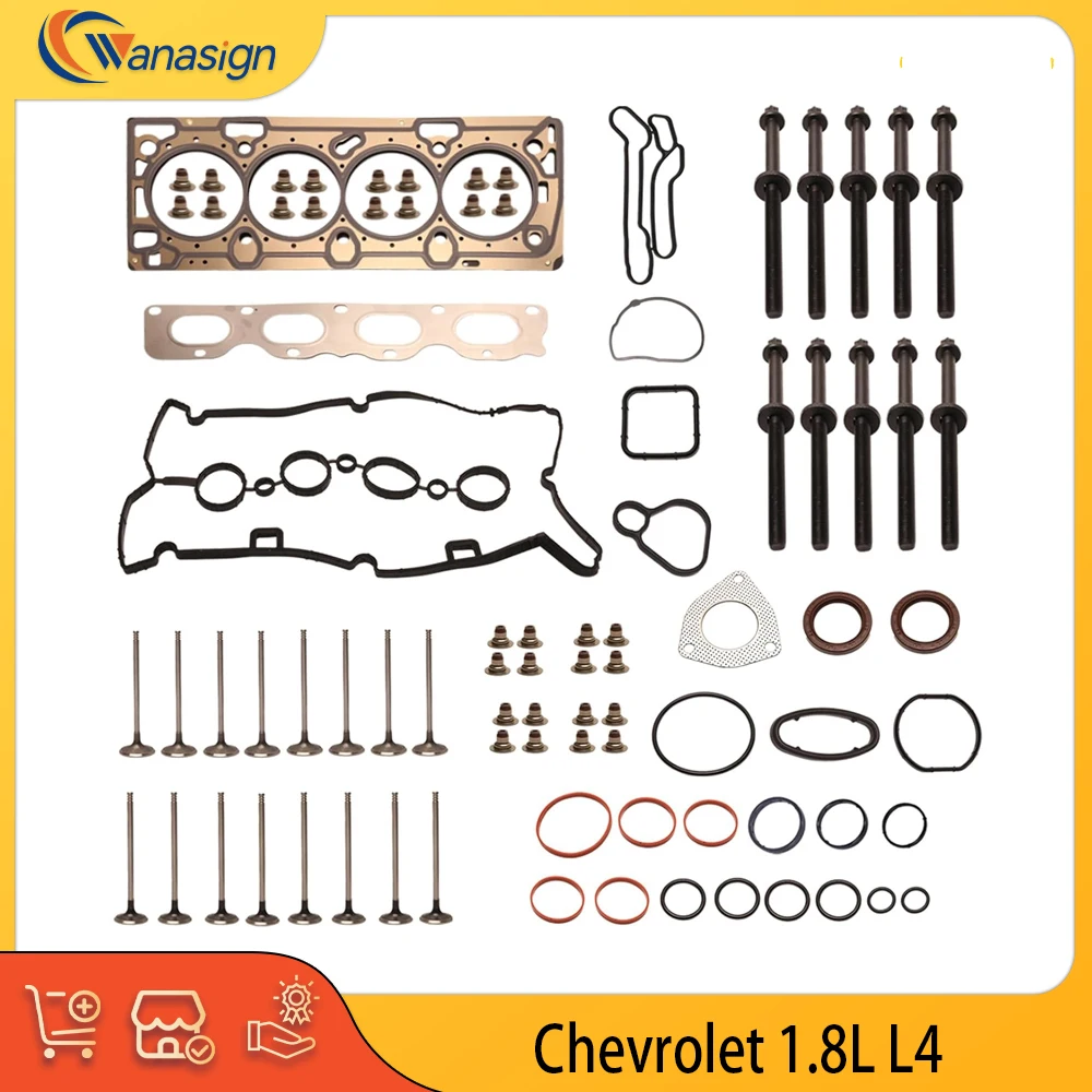 

Engine Head Gasket Set Bolts Intake & Exhaust Valve DOHC 16v Kit Fit 1.8 L L4 petrol For Chevrolet Cruze Sonic 1.8L HS26516PT1