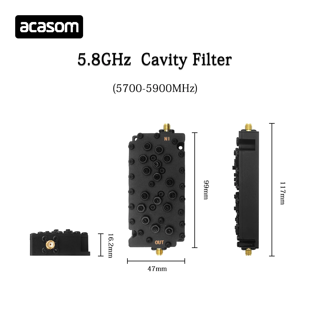 Filtro de cavidad de paso de banda para interiores, 5,8 GHz, 100MHz, red WIFI, 5,8 GHz, Ultra alto