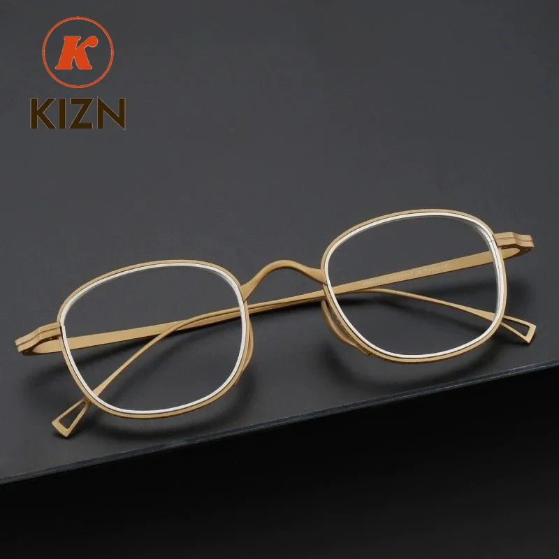 

KIZN Titanium Square Eyeglass Frame Glasses Frame Men Prescription Spectacles Frame Men and Women High-quality Optical