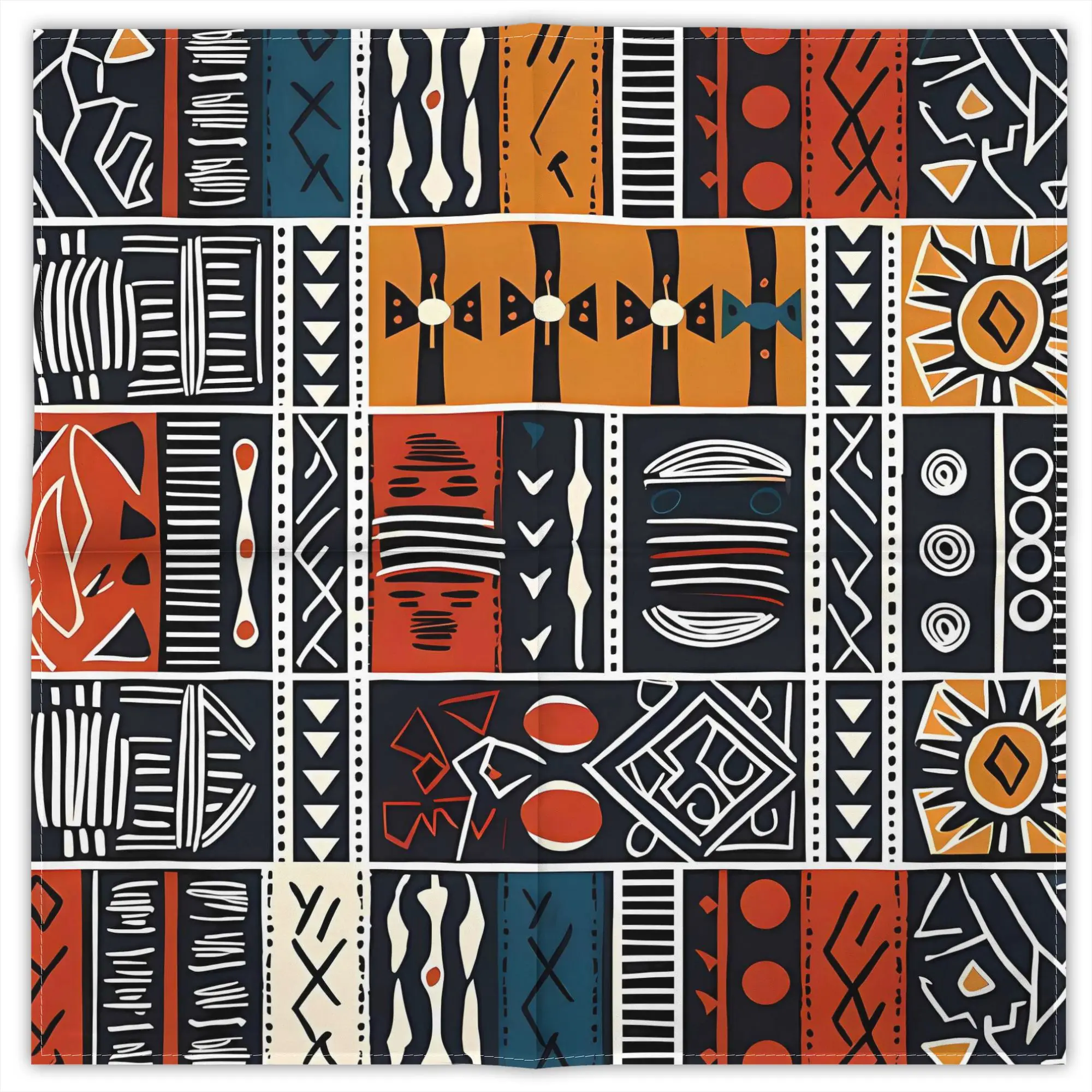 

African Kente Fashion Square Scarf Decorative Polyester Printed Daily