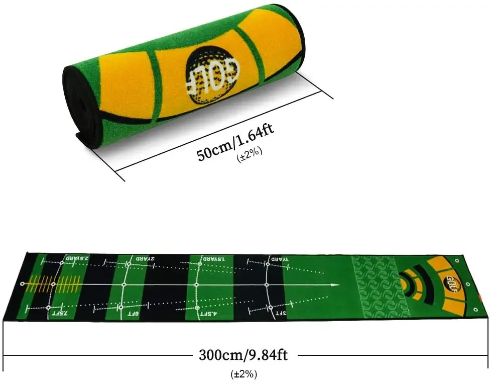 Portable Golf Training Swing Batting Practice Turf Grass Aids Golf Putting Green Mat