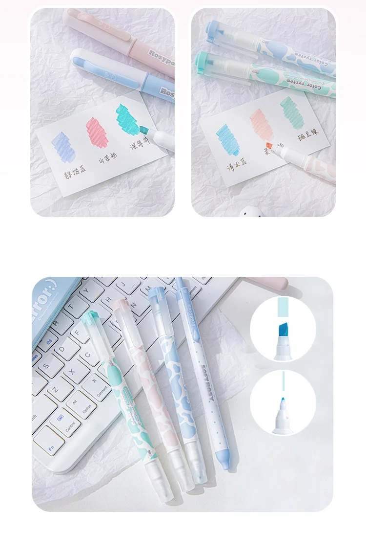 4 stücke Farbe Sinn Schreibstifte Set Creme Text marker schwarz Gel Tinte Stift Marker Liner a7489 – Detail 7