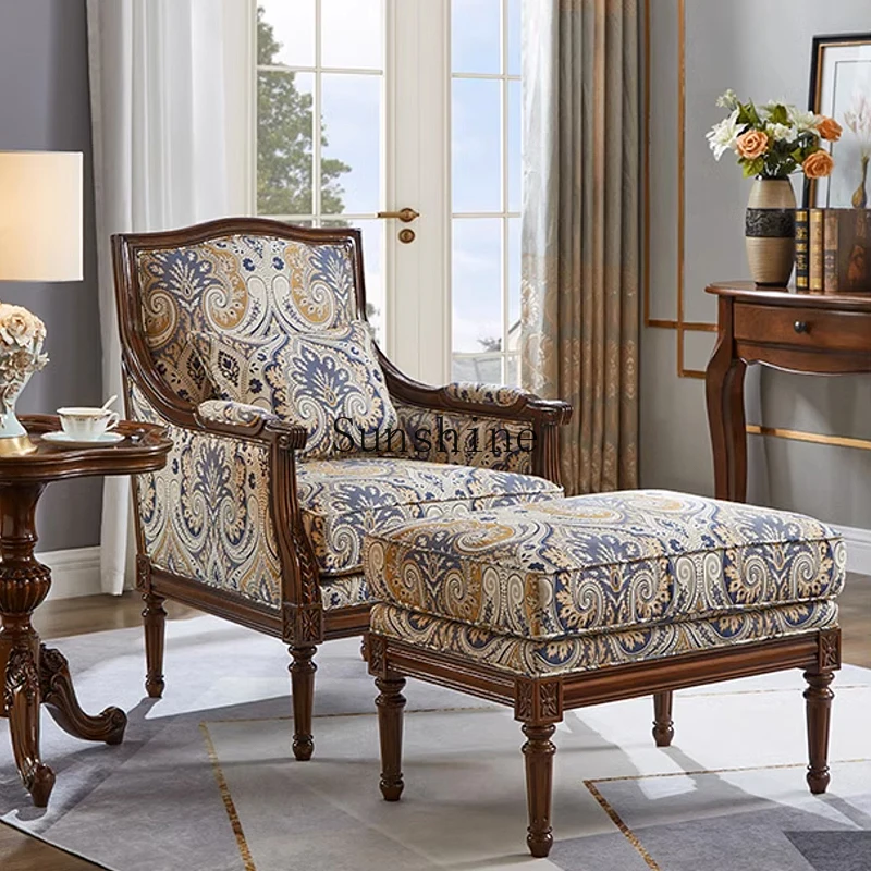 

American leisure, fabric single sofa chair, retro simple and modern small apartment