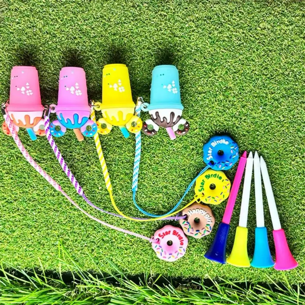 

Golf Tee Cartoon Shape Colorful Anti-Lost Golf Tee Hanger with Strap Side Rotation Reduction Tee Golf Practice Tees 2025