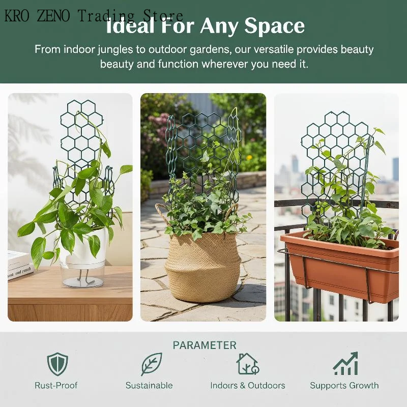 1/5Pcs Indoor Outdoor Garden Climbing Frame Honeycomb Design Plant Trellis Rustproof Plastic Support For Potted Vines And Flower