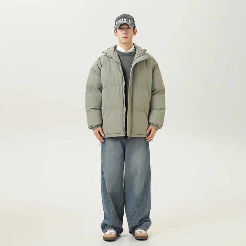 Brotjacke für Herren, lässig, mit Kapuze, Baumwolle gefütterte Jacke, modische Herrenmäntel, Outdoor-Jacke, bequeme und modische Jacke