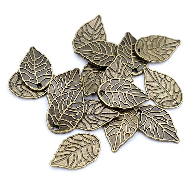18x11mm 30pcs Antique Bronze Plated Leaf Style Handmade Charms Pendant:DIY for bracelet necklace-P3-11