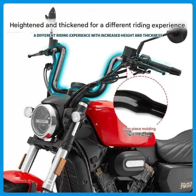 For QJMOTO Flash 300S SRV300 Vintage High Rise Handlebars Classic Cruise Styling Enhanced Comfort Non-Destructive Installation
