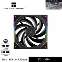 Thermalright TL-M14 Ventilador para caja de ordenador, ARGB, 140 mm, silencioso, alto flujo de aire (CFM), PWM, 1500 RPM