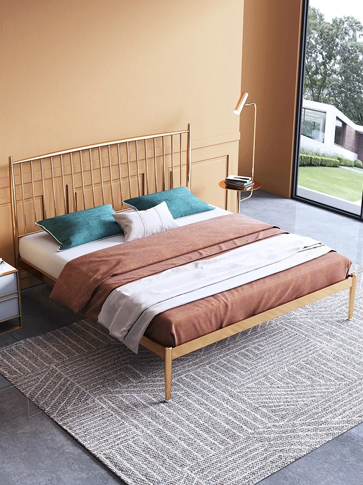 Princess  iron  double bed high-end Nordic frame  simple stainless steel  residential