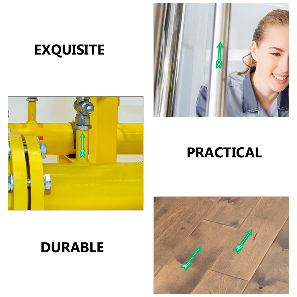

10pcs Directional Arrow Stickers Green Adhesive Decals Oil-Proof for Road Signs Equipment Classroom Mall