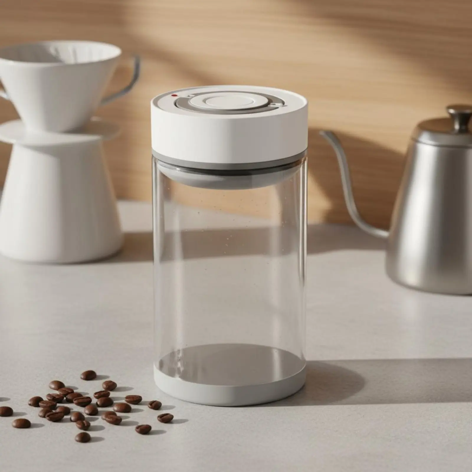 Automatic Vacuum Coffee Canister crispKeeping Electric Airtight Coffee Jar Smart Vacuum Storage Jar Easy to Clean Wide Mouth