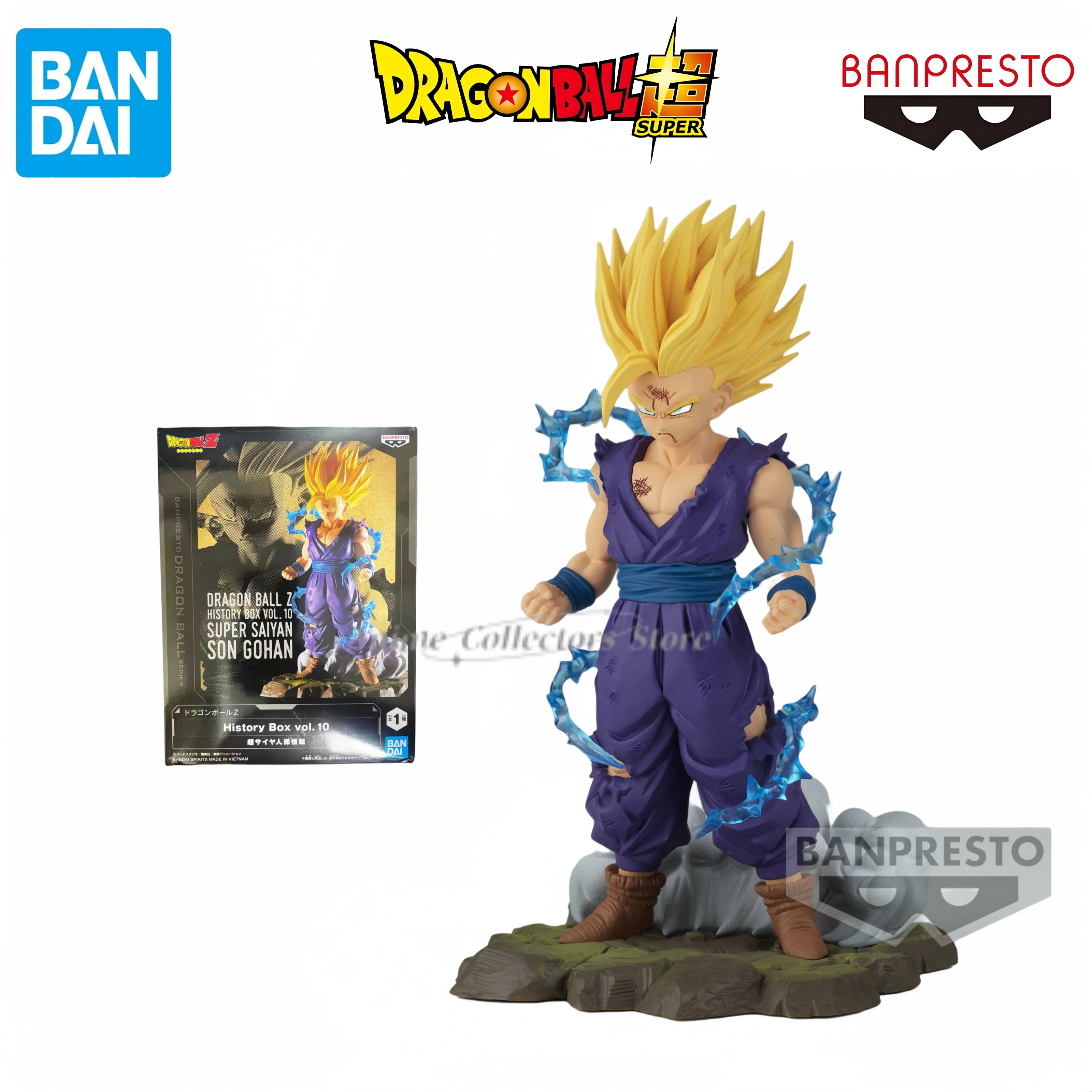 Bandai Original Banpresto Anime Dragon Ball Z History Box Vol.10 Super Saiyan Son Gohan Action Figures Collectible Model Toys