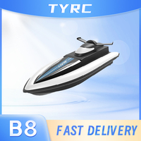 B8 2.4GHz RC High Speed Boat LSRC Waterproof Model Electric Racing Speedboat Dual Motors 25km/hour Toys Boys