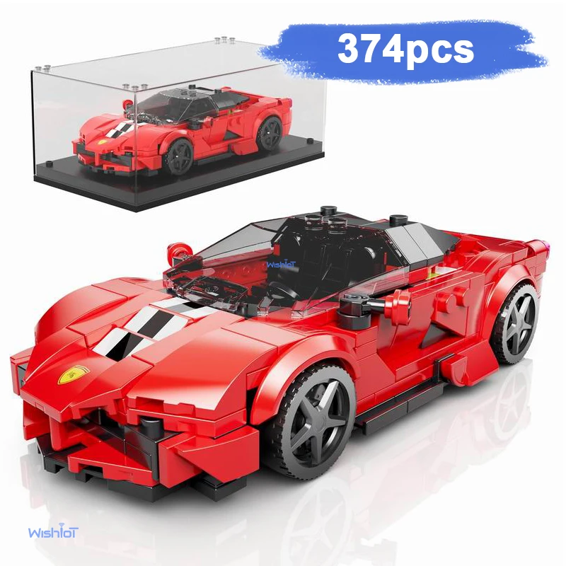 27075 Supercar 374 Bausteinmodelle DIY kleines Granulat pädagogische Montage Ziegel Spielzeug Weihnachtsgeschenke