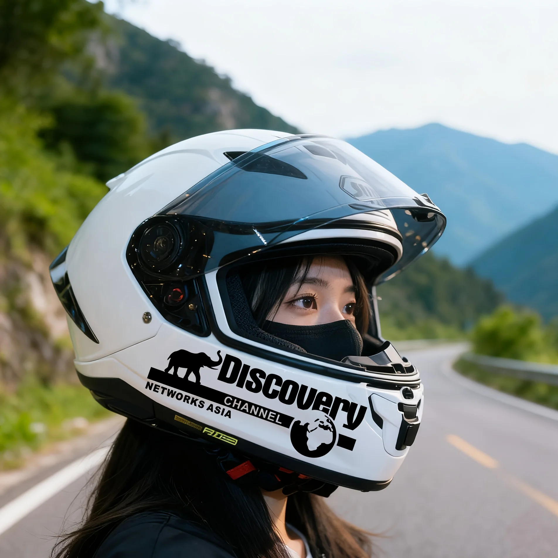 1 conjunto de adesivos à prova d'água Discovery Channel Asia Elephant & Globe, decalques para carro e capacete