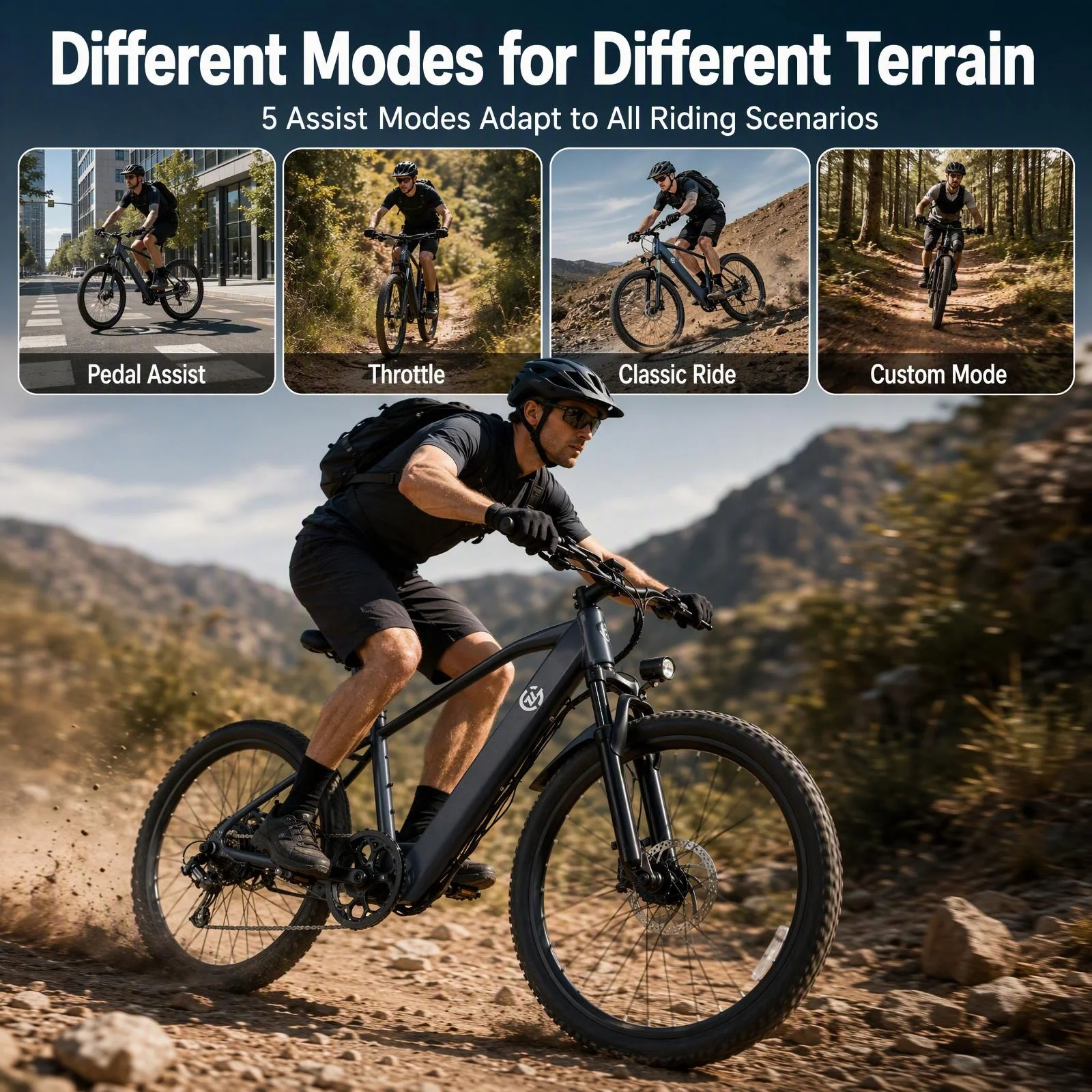 Durable Adult Off Road Electric Bike, 500W Stable Power Motor for Mountain Climbing, 24 Inch Wear-Resistant Tires for All Kinds of Ground, Reliable Dual Disc Brakes Improve Safety, Removable 48V 10.4Ah Battery, Wonderful Gift for Trail Riders