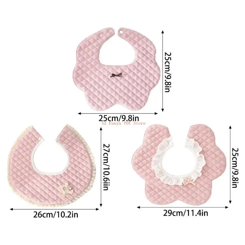 96GC مرايل قطنية أساسية للأطفال مرايل متعددة الأنماط للحفاظ على الملابس نظيفة وجافة