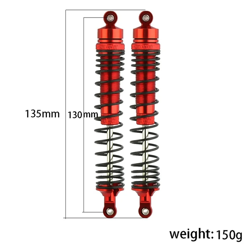 Amortiguador delantero y trasero de metal de 4 piezas para Losi LMT 4WD Eje sólido Monster Truck 1/8 RC Piezas de actualización de coche, 4