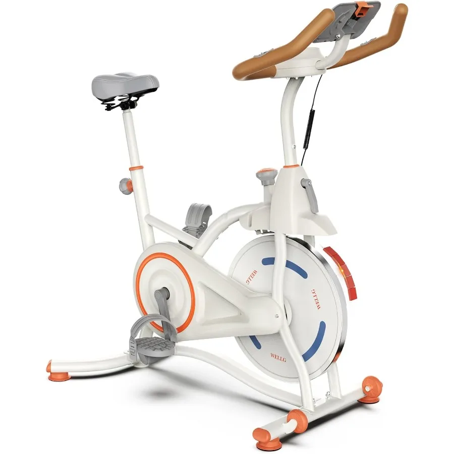 Exercise Bike Indoor Cycling Bike with Digital Display, Heart Rate Sensors, Phone Mount, 265 LBS Weight Capacity
