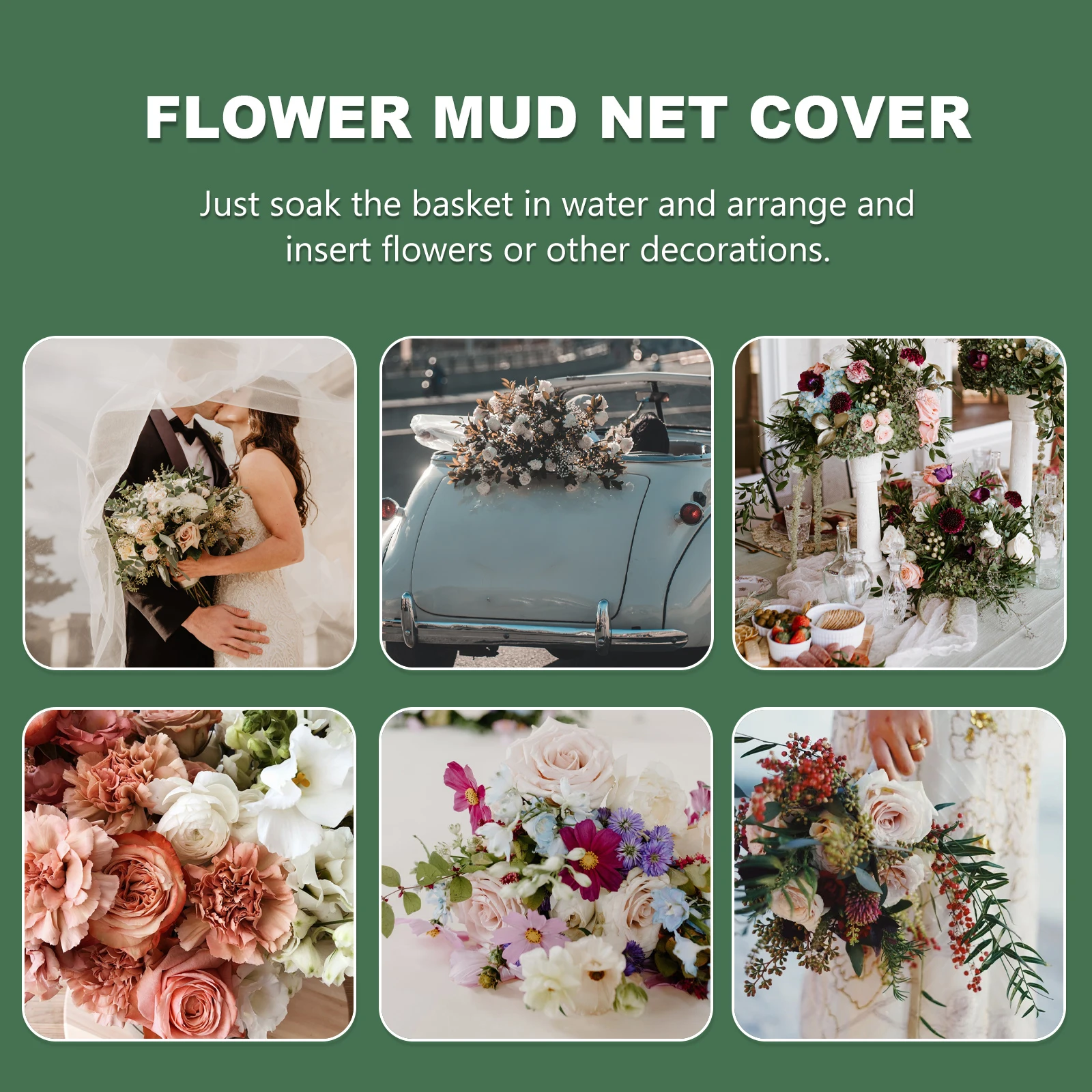 

10 Pcs Floral Mud Rack High Quality Eco Friendly Durable Green Cage Lightweight Flower Holder Arrangement Aid Plant Pot