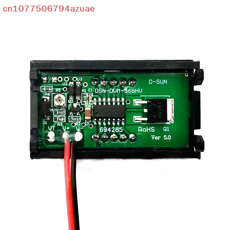 DC 5V To 120V LED Digital Voltmeter Voltage Meter Volt Instrument Tool 2 Wires Red Green Blue Display DIY 0.56 InchUniversal Box