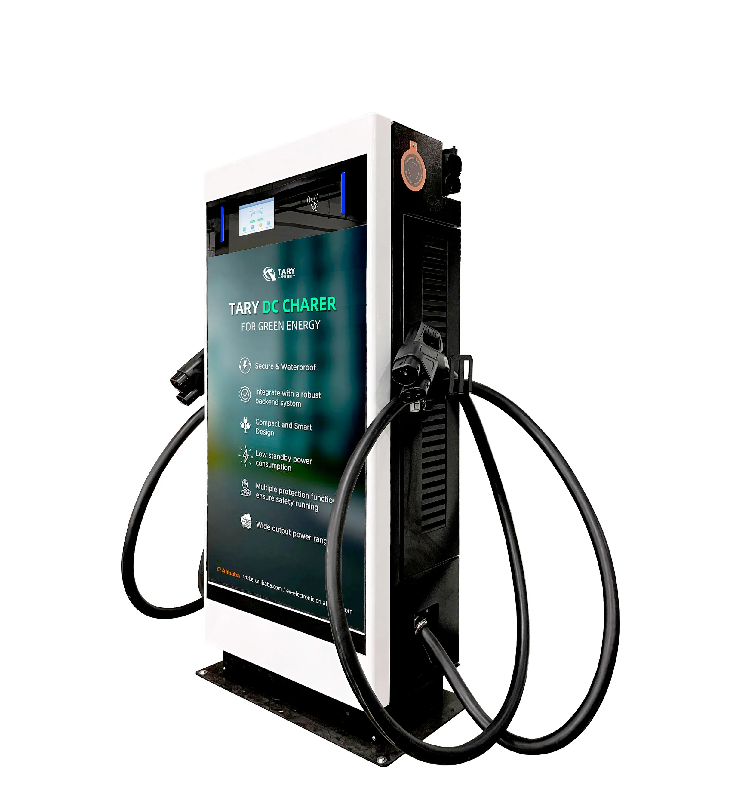 40 60 80KW EV DC Charging Station For Commercial Use GBT CCS2 Double Gun POS Payment Big Screen