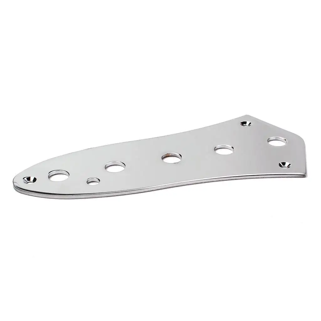 Shiny Steel 5 Holes Control Plate for Jazz Bass Control Plate Guitar Chrome