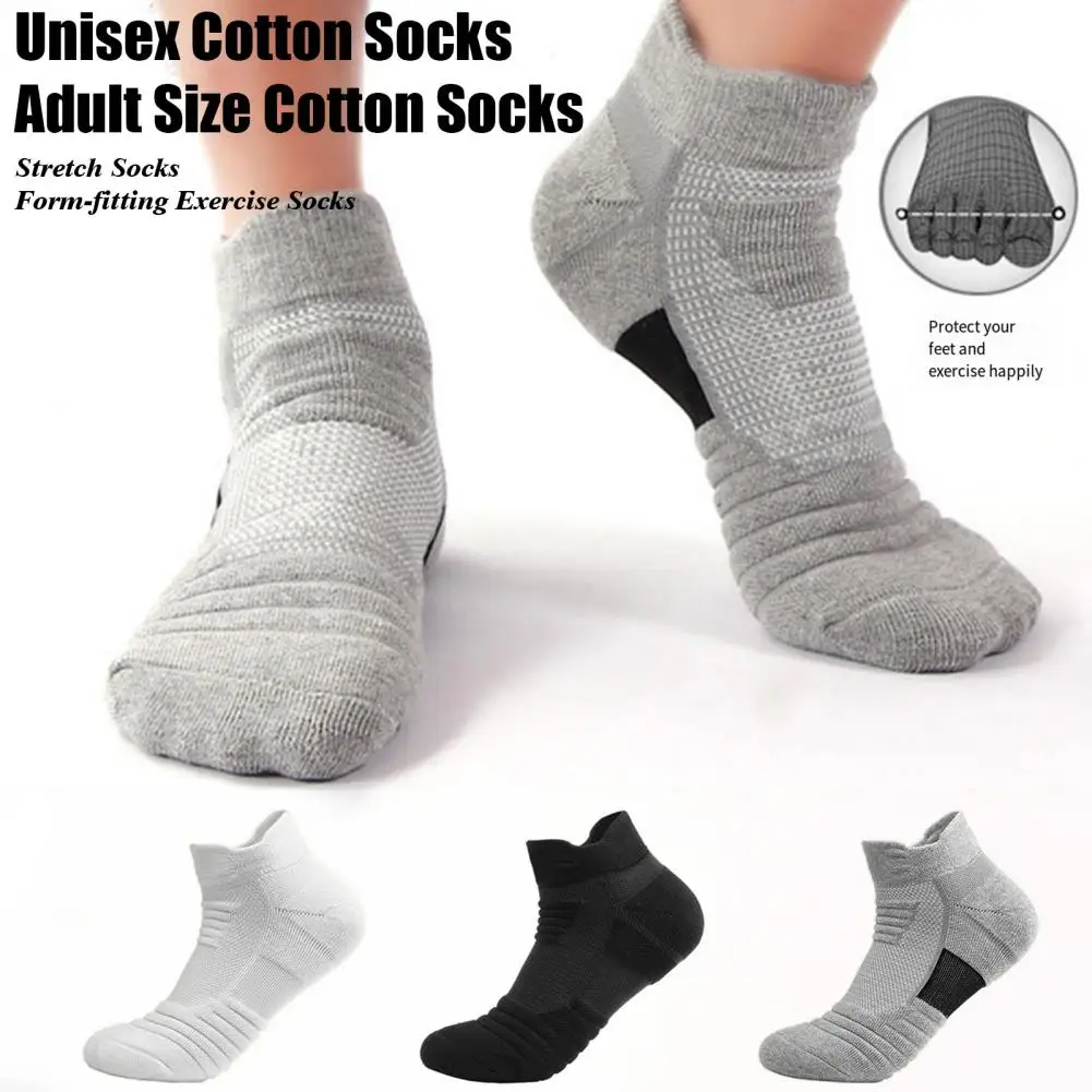 

Unisex Cotton Socks High Elasticity Anti-slip Men's Sport Socks for Basketball Football with Shockproof Design Mesh for Active