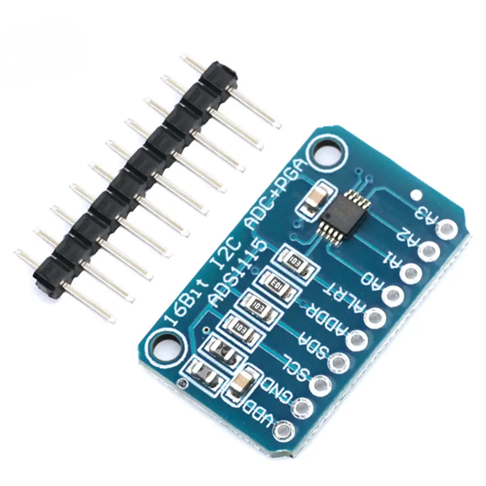 I2C ADS1115 4-Channel ADC Development Board, 16-Bit High Resolution with Programmable Gain