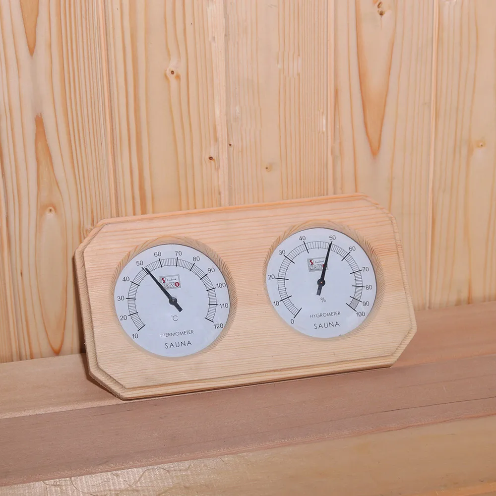 

Sauna room accessories, wooden bucket sprinkler, wooden spoon, humidity meter, timepiece, hourglass