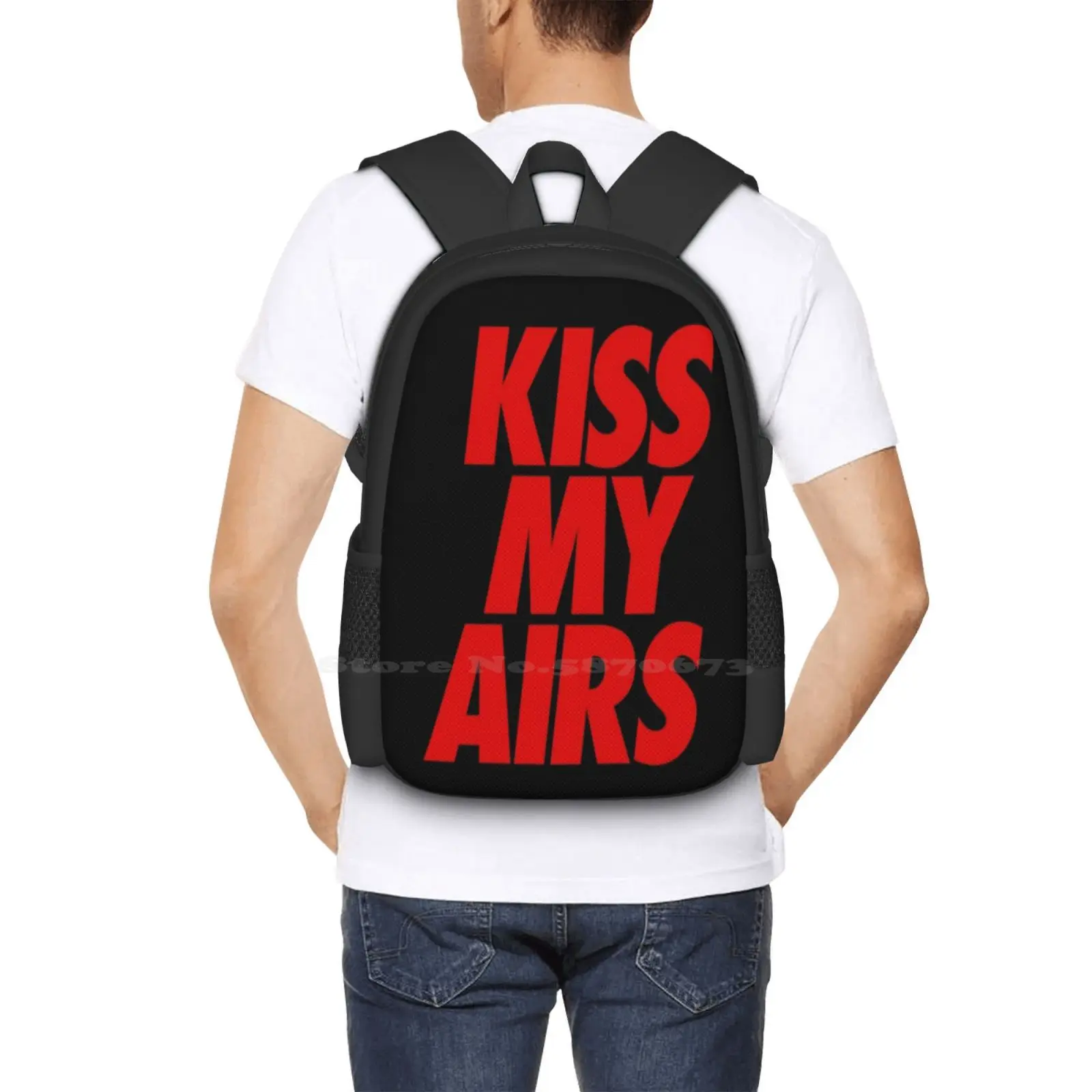 Mochila de grande capacidade para a escola, Kiss My Airs Bred Poster, Jogos de azar, Laptop, Sneakers, Chefe, Diamond Supply, Hiphop, Hustlin