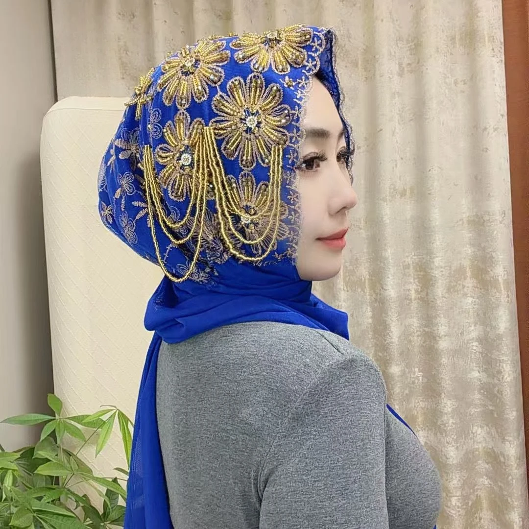 

New Africa Ethnic Hats Hijab for Women Luxury Party Caps Wedding Head Wear Diamonds Red Blue Lucky Hijabs Cap Charm 2026 New