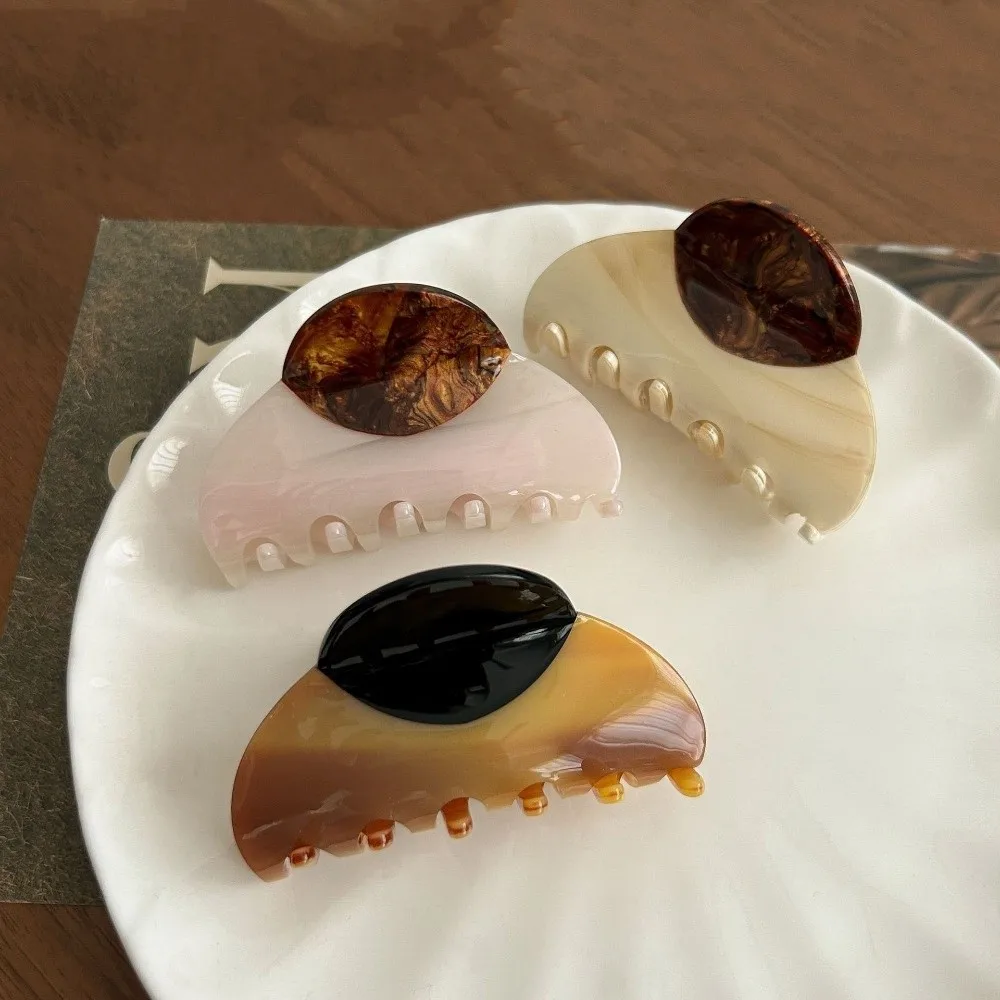 

Fashion Acetic Acid Hair Clip Elegant Vintage Shark Clip Two-Tone Headwear Girls