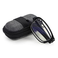 TR90 Folding Reading Glasses with Zipper Case Women Men Portable Lightweight Presbyopia Eyeglasses Square Magnifying Eyewear