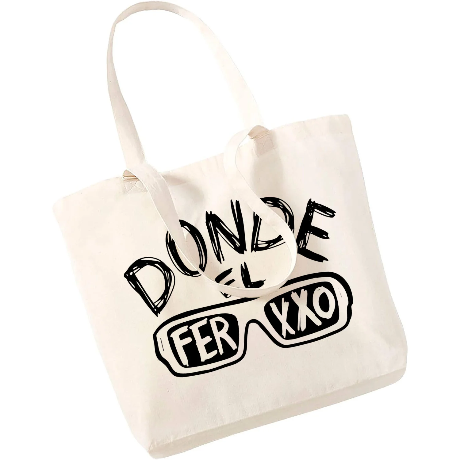 The Ferxxo Feid 90s Rapper Feid Ferxxo Shopping Bag Print Original Design White Unisex Fashion Travel Canvas Bags