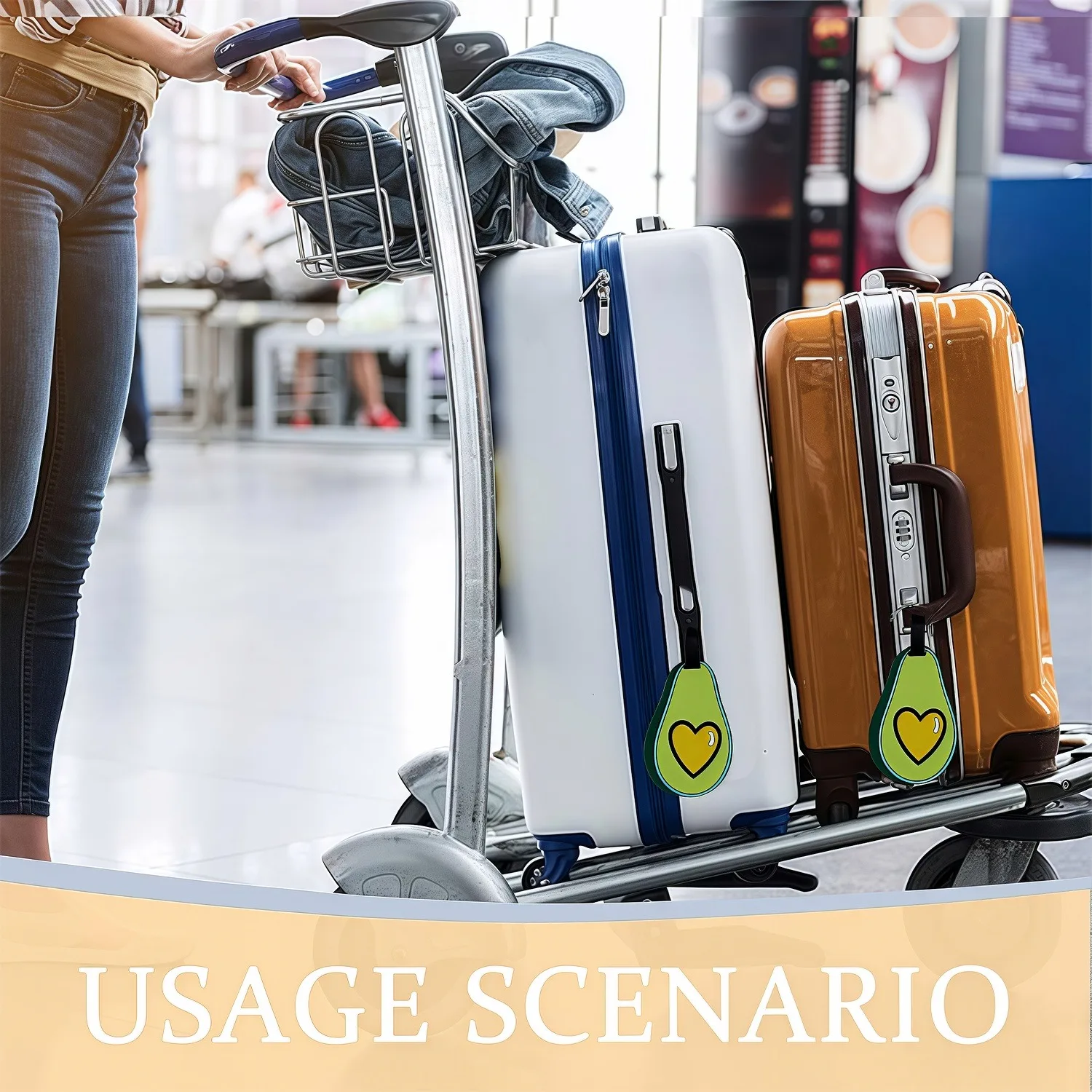 علامة الأمتعة المصنوعة من السيليكون الأفوكادو الرائعة - معرف الفاكهة الممتع لحقائب السفر (للجنسين) FU